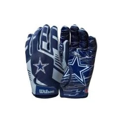 Wilson NFL Stretch Fit Youth Receivers Gloves - Dallas Cowboys