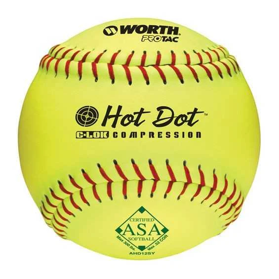 Worth AHD12SY 12" Pro Tac Hot Dot (52/300) Slowpitch ASA 3 Worth AHD12SY 12" Pro Tac Hot Dot (52/300) Slowpitch ASA